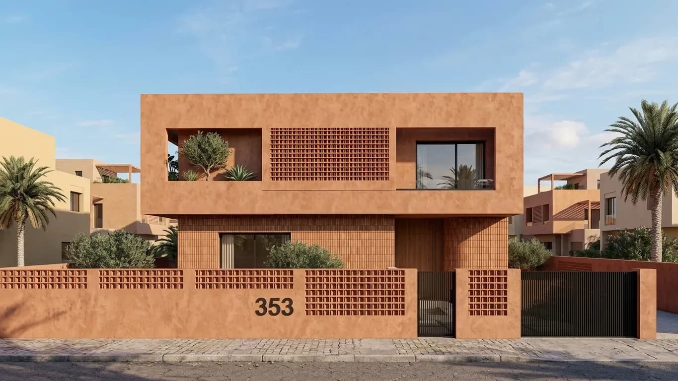 Villa M.O, perspective 3D de la façade sur rue